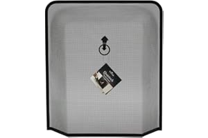 JVL Quantock Spark Fire Guard Surround Screen, Black, 10 x 53.5 x H 61.5 cm