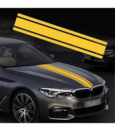 Kiwistar - Adhesivo Para Coche, Diseño De Rayas De Rally - 23 X 400 Cm - Verde Neón Brillante - Autoadhesivo - Tiras De Víbora Para Coche, Capó, Carrocería, Decoración De Carreras