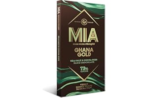 MIA FOOD WITH THOUGHT MIA Vegan Chocolate Sea Salt & Cocoa Nibs 73% Dark Chocolate - Made in Africa - 85g