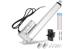 WODHMIEY 1500N Linearantrieb,100/150/200/250/300/450 mm DC 12V Elektrozylinder Set mit manuellem Schalter IP65 10 mm/s Hubmotor für Fensteröffner Sofas Pflegebetten Türen Gewerbe DIY Auto Möbel 200mm