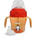LuvLap Banana Time 150ml Anti Spill, Interchangeable Sipper / Sippy Cup with Soft Silicone Spout and Straw BPA Free, 6m+ (Orange)
