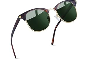 Joopin Polarizadas Gafas de Sol Hombre y Mujer Medio Marco Cuadradas Clásicas Retro Vintage Protección UV400 para Conducción Playa Pesca Golf