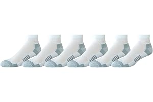Amazon Essentials prestanda bomull vadderade atletiska ankelstrumpor, 6 par, Vitt, 41-45