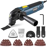 Enventor Oscillating Multitool, 300W, Auxiliary Handle, 17 Accessories | 15000-22000 OPM, Corded Electric, 6 Variable Speed,