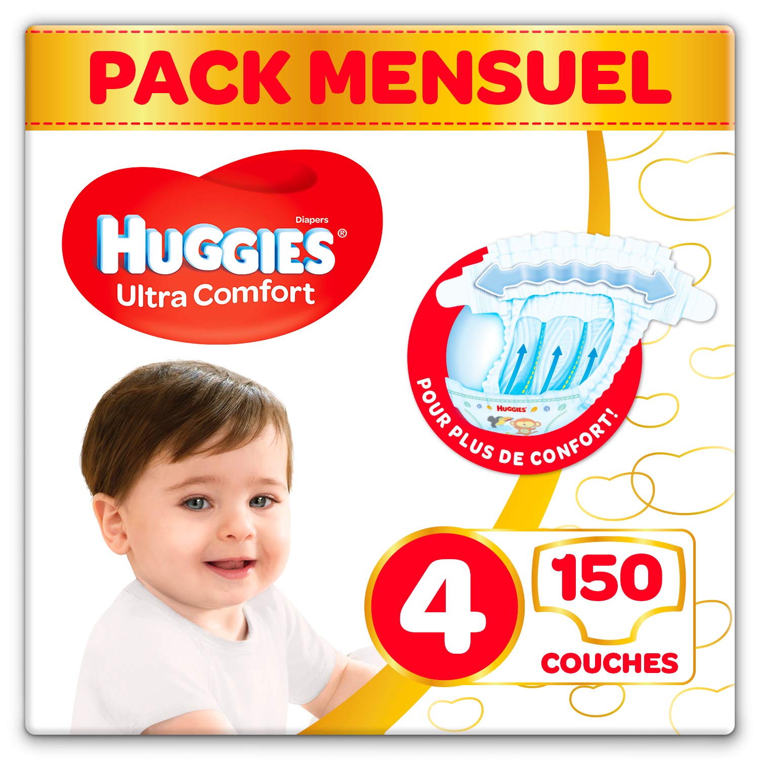 Huggies Ultra Comfort Couches Bébé Unisexe Taille 4 (718 kg