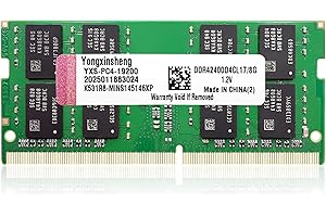 YONGXINSHENG DDR4 SODIMM 2400 MHz 8GB Laptop RAM PC4-19200 Non-ECC Unbuffered 1.2V 2Rx8 Dual Rank 260-Pin CL17 PC Computer Memory Upgrade Module