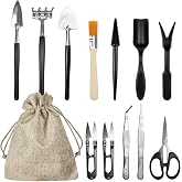 13 Piezas Kit Jardineria, Kit Bonsai con Bolsa Almacenamiento, Herramientas Bonsai, Herramientas Jardineria, Bonsai Kit Adecu