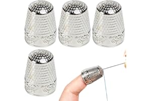 OIGWBPH Dedal de costura 4pcs metal estable dedal de metal protector de dedo de metal dedal de protección de costura de metal protector de dedo dedales de costura de metal protección de dedo de metal