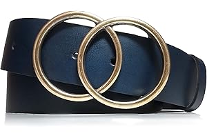 almela - Cinturón mujer - Piel legitima - Hebilla aros en oro viejo - 4 cm de ancho - Moda joven - 40mm - Cuero - Hebilla redonda de anillos - Cinto - Correa - Leather Woman belt