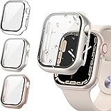 wlooo [3Stück] Schutzhülle für Apple Watch Series 8/7 45mm 41mm Displayschutzfolie Voller Körper Case, Hart PC Kratzfest Schu