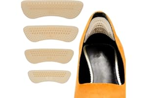 ZTVOWTO 4 Paires de Coussins de Talon,Coussins de Talon Surdimensionnés,Coussins de Talon Auto-Adhésifs,Protege de Talon en Silicone,Coussins de Talon Hauts (Couleur de la peau)