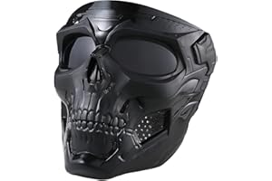 FARTONI Masque Paintball Et Airsoft Ventilé avec Protection, Design Masque Crâne, Parfait comme Halloween Ou Cyberpunk pour Soirées Déguisées Et Jeux Tactiques Réalistes