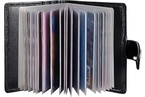 STARHIDE Minimalist Slim Cardholder for Men Women, Small RFID Blocking Credit Card Holder, 24 Card Slots Wallet, Removable Plastic Case, Double Button Closure