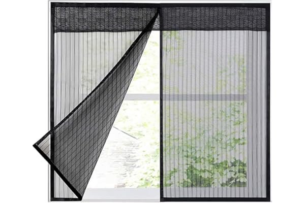 LKXHarleya Moustiquaire Pour FenêTre, Moustiquaire MagnéTique, Moustiquaire Avec Protection Anti-Moustiques Magic Tape, Noir, 100x120cm