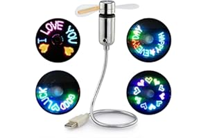 USB Programmable Fan,Saytay New RGB Version Mini USB LED Fan Message Fan with Flexible Gooseneck Message LED Display Memory Function For PC Laptop Notebook Desktops (RGB)