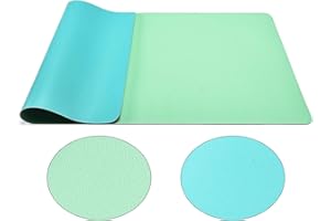 MODAZON Office Desk Mat Desk Pad, Waterproof Desk Protector Mat, Dual-Sided Multifunctional Large Leather Desk Cover for Mouse, Keyboard and Writing(80 * 40cm, Green-Blue)