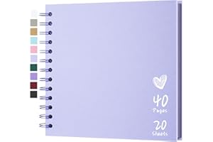 Hiwhy Album de Scrapbooking 18 x 18 cm Avec Papier Kraft à Couverture Rigide, Album Photo de 20 Feuilles, Album Mémoire pour Famille, Mariage