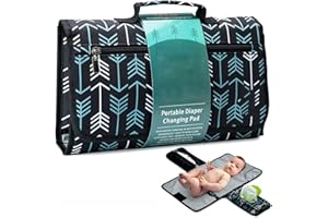 CRSUSUKJ Tragbare Wickelunterlage,Baby Wickelunterlagen für Unterwegs,Faltbare Wickelunterlage,für unterwegs Babys Wickeln auf Reisen Wickeltisch Waschbare Atmungsaktiv Komfortable