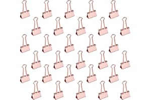 EFISH 19mm Wide Small Swallowtail Clip/Paper Clips/Binder Clips File Paper Money Clamps for Tags Bags,Shops,Office,Storage Tool and Home Kitchen-(Rose Gold19mm(30PCS)