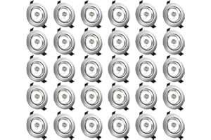 Yiahin Projecteurs Spot Encastrable GU10 Set, 30 Pièces Cadre De Montage En Argenté Brossé Avec Douille Céramique GU10 Pour Lampes, Rond, Ø 75 mm Orientable A 30°, Pour Lampes A LED Ou Halogènes
