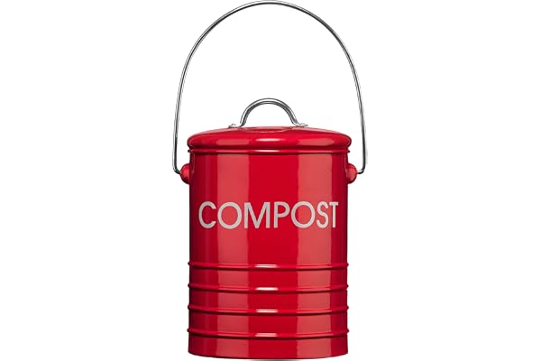 Premier Housewares kompostbehållare med handtag – röd 2,5 L