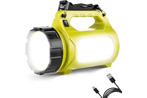 LEPRO LE Latarnia kempingowa z możliwością ładowania, 1000 lumenów CREE LED, 5 trybów wyszukiwania na zewnątrz z powerbankiem 3600 mAh, wodoodporna lampa robocza do wędrówek, wędkowania, cięcia, awaryjnego i więcej