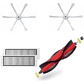 Ozemtek S5, S5 Max 6 Kollu Yan Fır&ccedil;alı 5'li Set Roborock ile Uyumlu S5, S5 Max, S6, S6 Pure, S50, S51 Hepa Filtre,Fır&ccedil;a Yedek