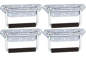 Adam Hall Hardware 34482 M4 AH - 4er Set Klappgriff/Kistengriff gefedert silber 6-Loch