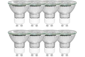 CALDARAX Zestaw 8 żarówek halogenowych GU10 35 W, ściemnialny projektor, MR16 żarówka punktowa halogenowa, 360 lm, ciepła biel 2800 K, wiązki 45°, podstawa 2-pinowa, lampa odblaskowa, AC 230 V