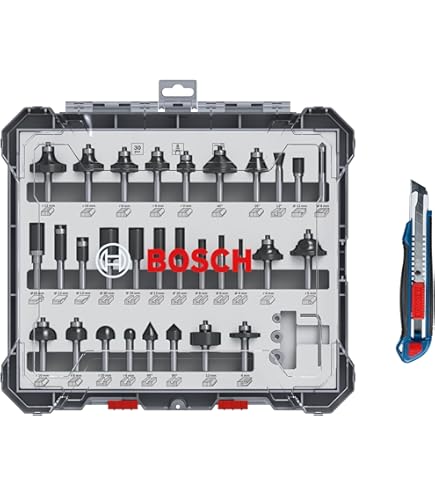 BAIDETS Plus 15-delige houtfreesset met 1/4 schacht (6,35 mm schacht) – gemaakt van 45# koolstofstaal en YG6-legeringsmessen, voor professionele en beginners-timmerswerkzaamheden