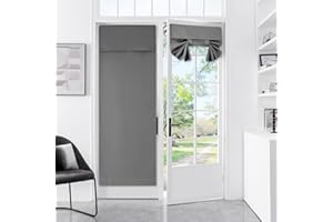 Meider Door Curtains for Door Window, French Door Curtains for Privacy, Easy Installed Tricia Door Panels,Front Door Sidelight Curtain Tie up Shade, Washable Curtain 1 Panel (Grey, 30 * 70(Inch))