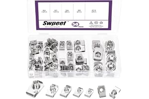 Swpeet 50pcs M4 M5 M6 M8 M10 304 Rostfritt stål Auto Car U-Clip Assortment Kit, U-formad mutter U-mutter, Metall Trim Panel S