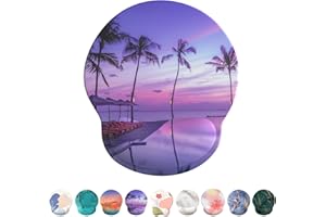 Giecy Tapis de Souris Support de Repose-Poignet, Tapis Souris Ergonomique en Gel, Tapis de Souris Frais pour Gamer, Repose Poignet Souris avec Base en PU antidérapant(Crépuscule Mauve)