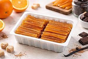 DUPLEIX Corsiglia - Lamelles Écorces d'Oranges Confites 1 kg – Boîte Gourmande pour Pâtisserie, Décoration et Saveurs Authentiques. Aiguillettes d'oranges confites egouttees.