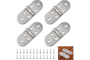 YUECHENGGUI 4 charnières à 180 degrés pliables rondes - Charnières à clapet en acier inoxydable - Mini charnières pour meubles - Charnières à visser pour table pliante, placard, garde-robe, boîte en bois, meubles