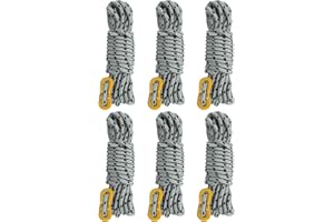 Geertop Durable Guy Line Corde De Camping Corde De Camping Cordes à Usage Général Résistance À Haute Résistance avec Ajusteur en Aluminium (Paquet de 6)