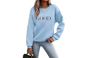 Sunnyuk Pullover Damen Herbst Sale Sweatshirt Ohne Kapuze Briefe Drucken Langarm Rundhals Pulli Winter Frauen Buchstaben Druck Locker Casual Oberteil Sport Streetwear Bluse Tops Kleidung Damen