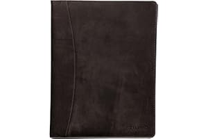 STILORD 'Vincent' Portadocumentos de Piel Vintage con Anillas Carpeta de conferencias o portafolios para Documentos DIN A4 Organizador de auténtico Cuero, Color:marrón Oscuro