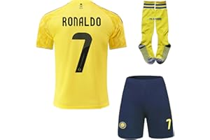 RAWDEM Nassr Riyadh Al No #7 2025/2026 Home Football Soccer Jersey/Shorts Socks Gift Set for Children Youth Sizes
