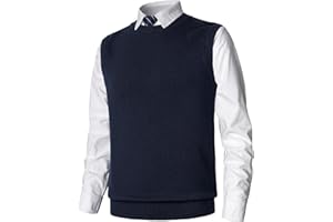 MeiLayM Gilet da Uomo Inverno Girocollo Gilet Senza Maniche Autunno e Inverno Canotte Cardigan Maglia Pullover Misto Scollo Commerciale Maglieria Panciotto Comfort Maglione Casual Maglione