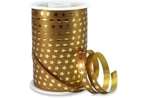 PRÄSENT Nastro per regali, color oro, 10 mm, 100 m