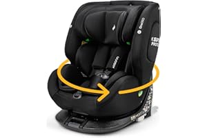 Osann One360 i-Size, 360 Grad drehbarer Kindersitz 40-150 cm, Reboarder mit Isofix, mitwachsender Kinderautositz - All Black