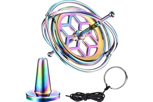 MEZOKUCEL Giroscopio Giocattolo, Giroscopio in Metallo Giroscopio Rotante Equilibrio Giocattolo Volante Movimento Equilibrio Fisica Giocattolo Regalo Educativo per e Adulti (lega)