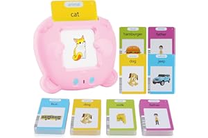 Manguogo Flash Cards for Toddlers,Talking Flash Cards for Toddlers Age 2-6,Educational Toys with 224 Words,Electronic Preschool Learning Reading Machine,Birthday Gift for Kids (Pink)