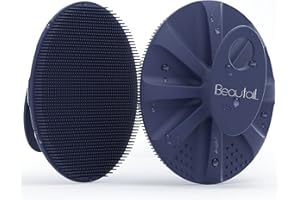 BEAUTAIL Brosse pour le corps en silicone, Pour la douche et le bain, Poils doux, Gommage doux, Pour Femme Homme Bébé Peau Sensible, Facile à tenir, Faire bien mousser, 1 pièces, Bleu