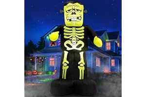 Danxilu 7FT Halloween Inflatables Outdoor Skeleton Frankenstein Large Inflatable Halloween Decorations Blow Up Monster Bulit-in LED Lights for Outside Garden Party Yard Lawn Indoor
