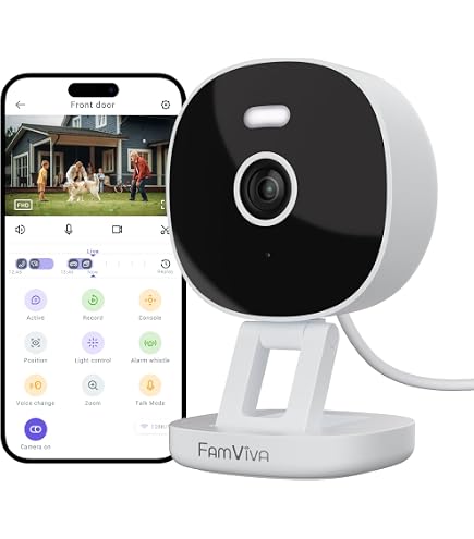 Tiqvi Telecamera Di Sicurezza Interna WiFi 1080P – Dualband 2.4/5 GHz, Visione Notturna Infrarossi 8 M, Audio Bidirezionale