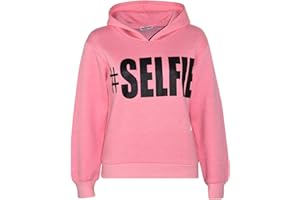 A2Z 4 Kids Enfants Filles Garçons Sweatshirt Tops Designer Baby Rose Désinvolte #Selfie Imprimer Pullover Sweatshirt Toison Encapuchonné Jumper Manteaux Chaud Chemises Âge 2-13 Ans