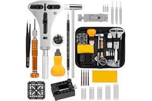 Narzędzie do zegarków AOKITO, zestaw narzędzi zegarmistrzowskich, 142-częściowe narzędzie do naprawy zegarków, narzędzie do naprawy zegarków z czarną nylonową torbą