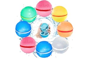 LGZIN Wiederverwendbare Wasserbomben, 8 Stück Wiederverwendbare Wasserballons, Selbstdichtende Wasserbälle für Kinder Erwachsene, Schnell Befüllbare Silikon Spritzbälle für Wasserpark Familienspiel